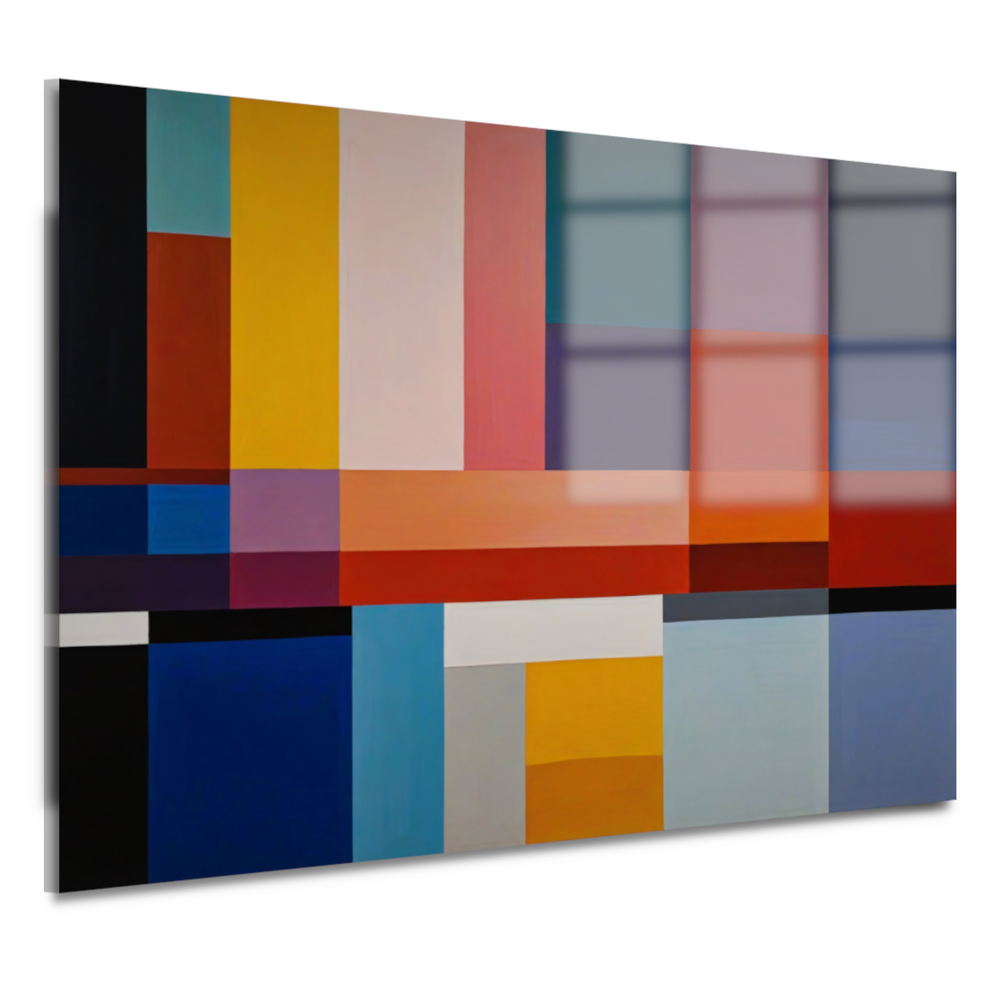 Abstracte Geometrie in Primaire Kleuren acrylglas