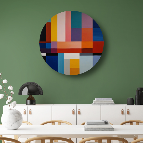 Abstracte Geometrie in Primaire Kleuren forex muurcirkel