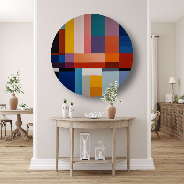 Abstracte Geometrie in Primaire Kleuren forex muurcirkel