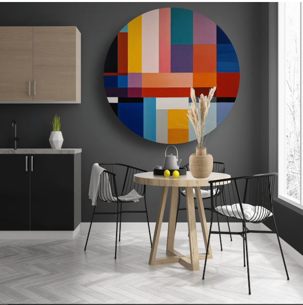 Abstracte Geometrie in Primaire Kleuren forex muurcirkel