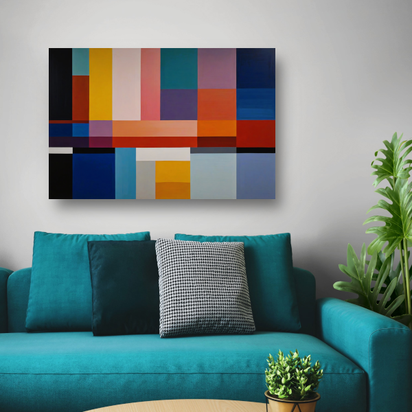 Abstracte Geometrie in Primaire Kleuren poster