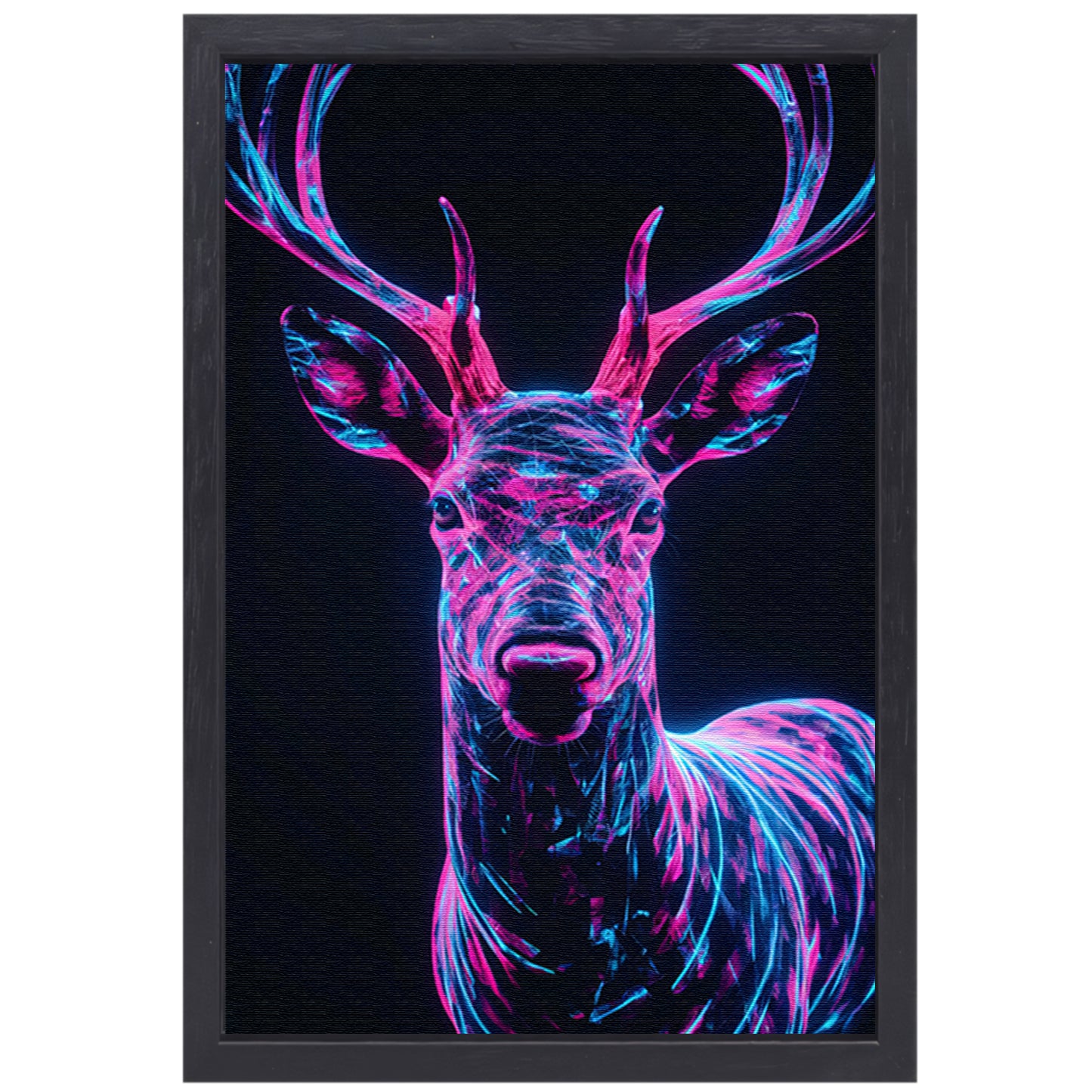 Neon hert in futuristisch lichtontwerp canvas met baklijst