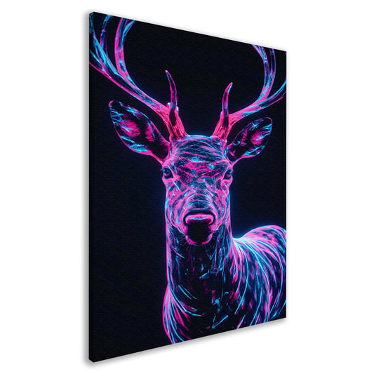 Neon hert in futuristisch lichtontwerp canvas