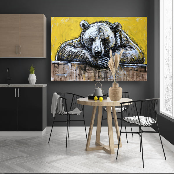 Moderne popart schilderij van een beer poster