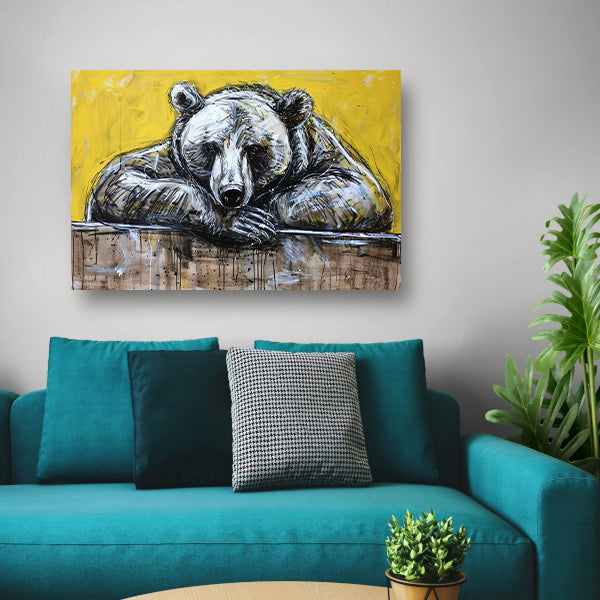 Moderne popart schilderij van een beer poster