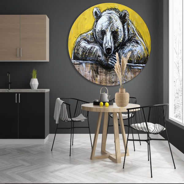 Moderne popart schilderij van een beer forex muurcirkel
