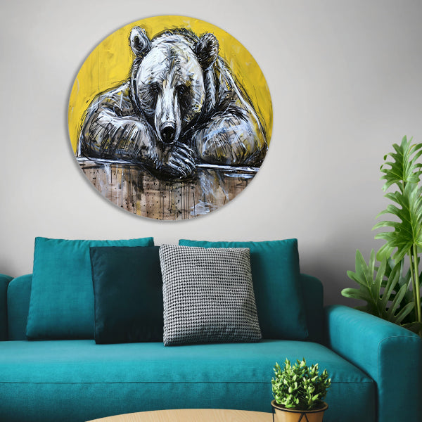 Moderne popart schilderij van een beer forex muurcirkel