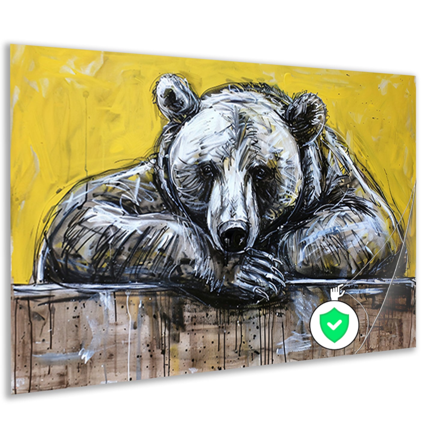Moderne popart schilderij van een beer poster