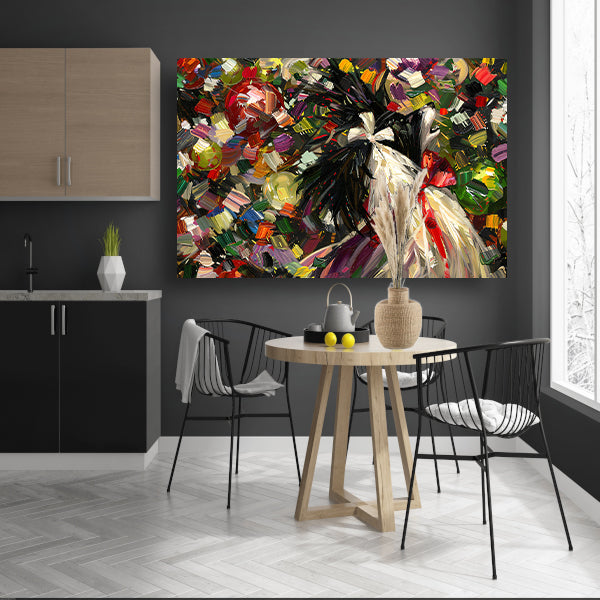 Abstracte kleurrijke hond in expressieve stijl canvas