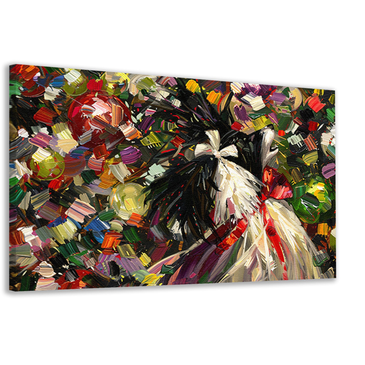 Abstracte kleurrijke hond in expressieve stijl canvas