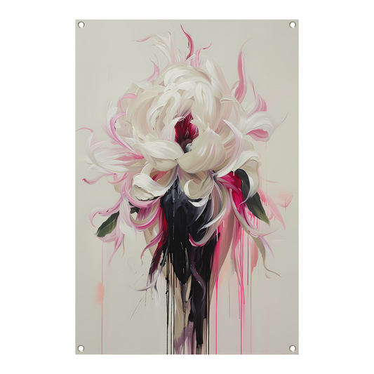 Abstracte Bloem met Druipende Verf in Moderne Stijl tuinposter
