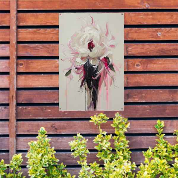 Abstracte Bloem met Druipende Verf in Moderne Stijl tuinposter