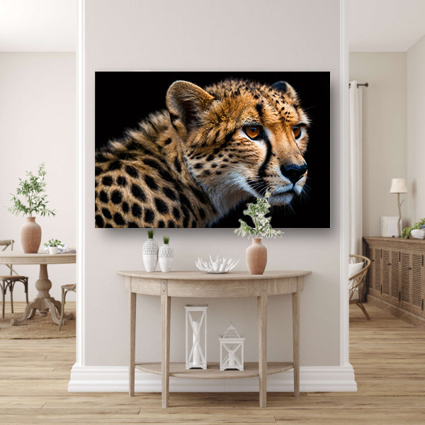 Indrukwekkende close-up van een cheetah poster