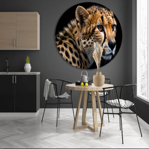 Indrukwekkende close-up van een cheetah forex muurcirkel