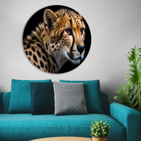 Indrukwekkende close-up van een cheetah forex muurcirkel
