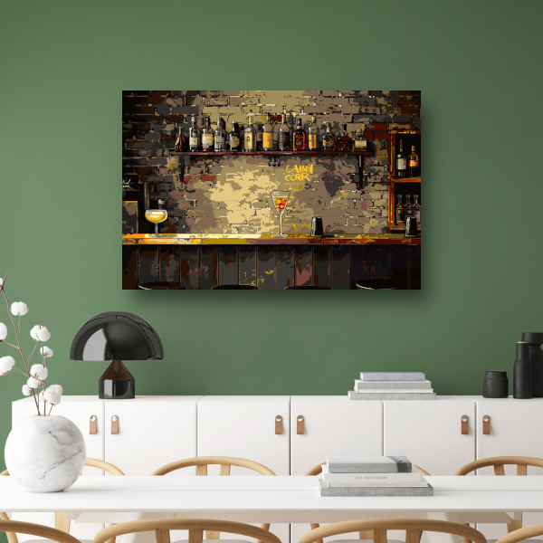Flessenstilleven in epressionistische stijl canvas