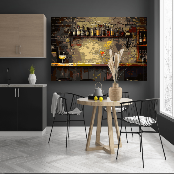 Flessenstilleven in epressionistische stijl canvas