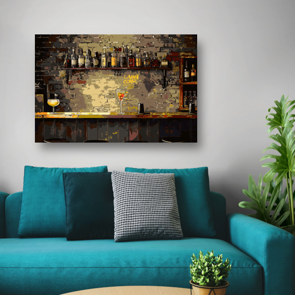 Flessenstilleven in epressionistische stijl canvas