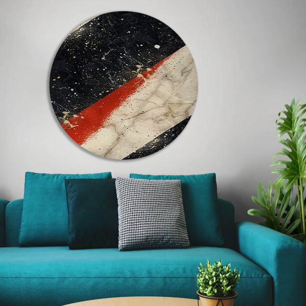 Abstract met verfspatten op marmer forex muurcirkel