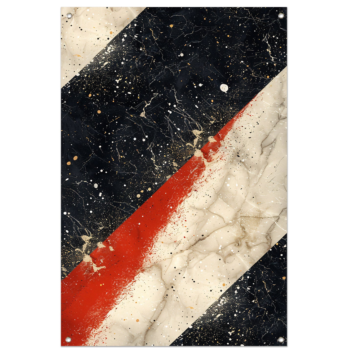 Abstract met verfspatten op marmer tuinposter