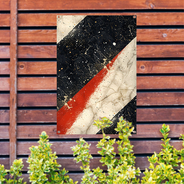 Abstract met verfspatten op marmer tuinposter