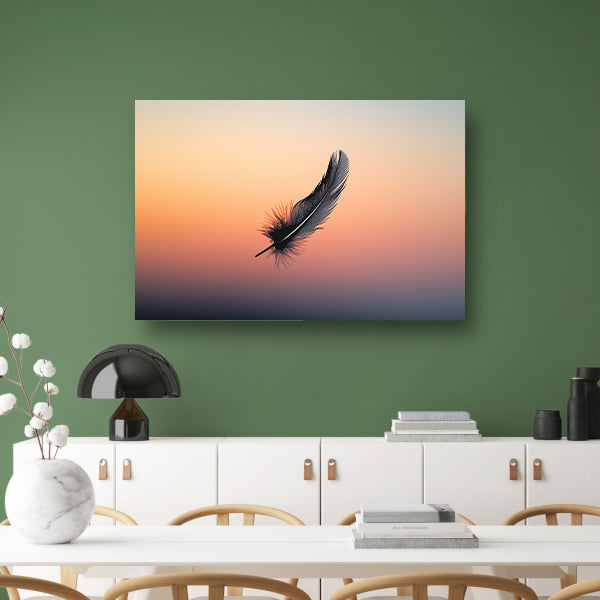 Minimalistische Veer tegen Zonsopgang canvas