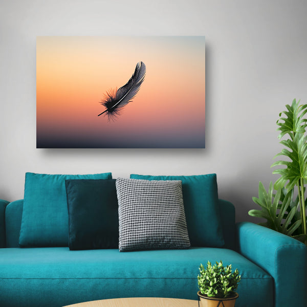 Minimalistische Veer tegen Zonsopgang canvas