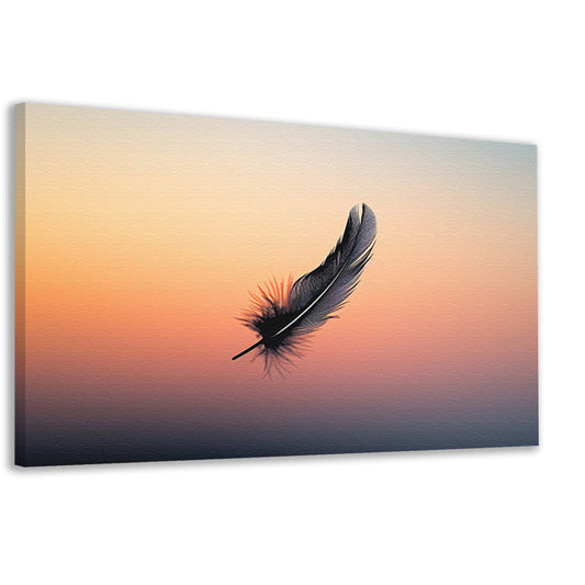 Minimalistische Veer tegen Zonsopgang canvas