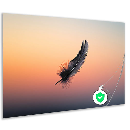 Minimalistische Veer tegen Zonsopgang poster