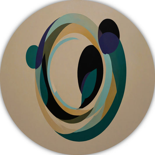 Abstracte Harmonie van Overlappende Cirkels en Kleur aluminium muurcirkel