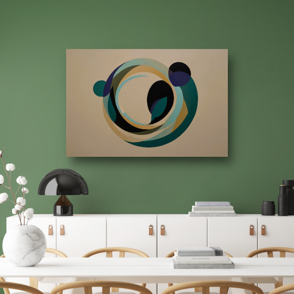 Abstracte Harmonie van Overlappende Cirkels en Kleur canvas
