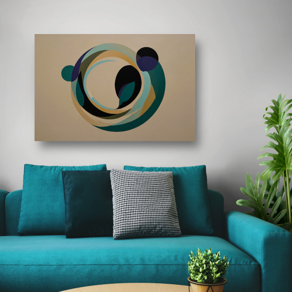 Abstracte Harmonie van Overlappende Cirkels en Kleur canvas