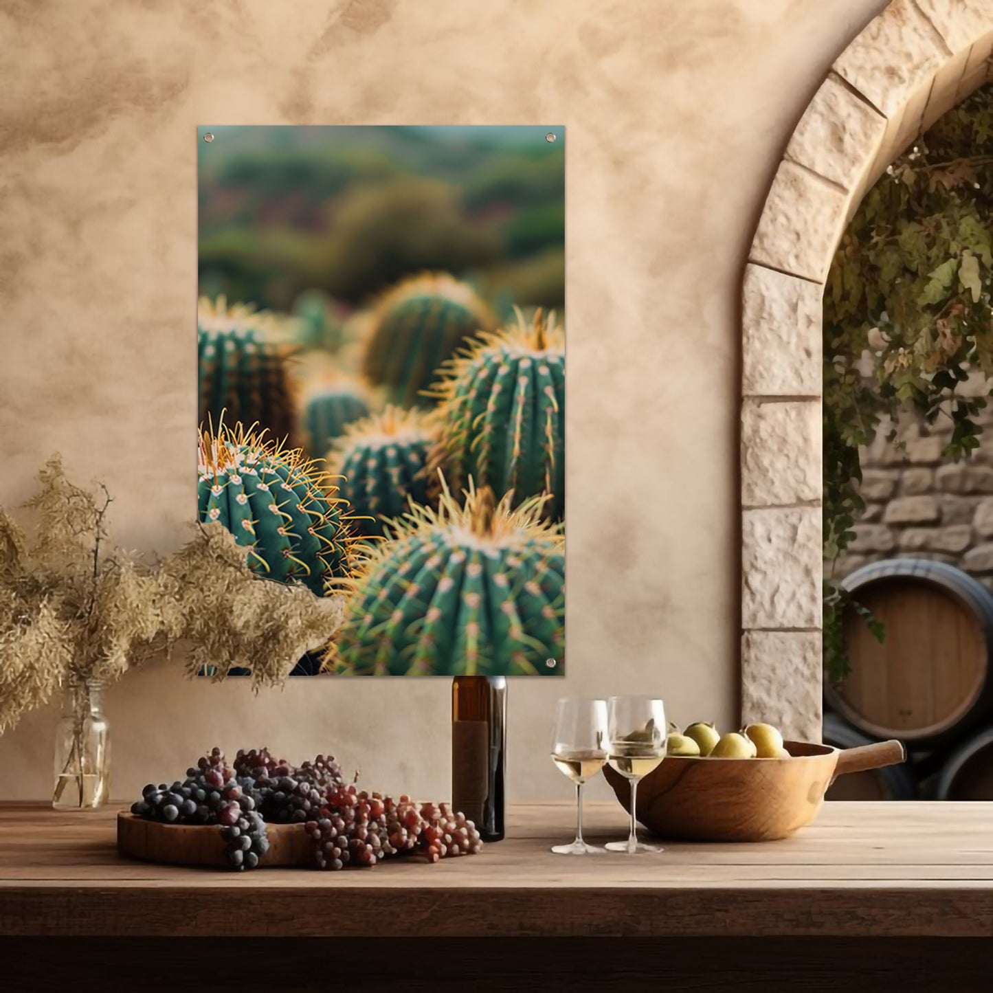 Close-up van Groene Cactussen tuinposter