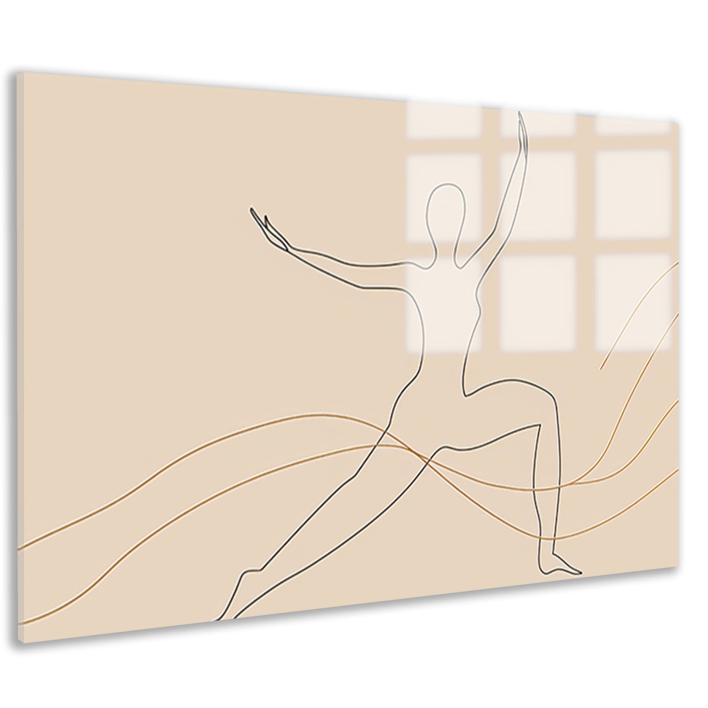 Abstracte minimalistische lijntekening van figuur acrylglas
