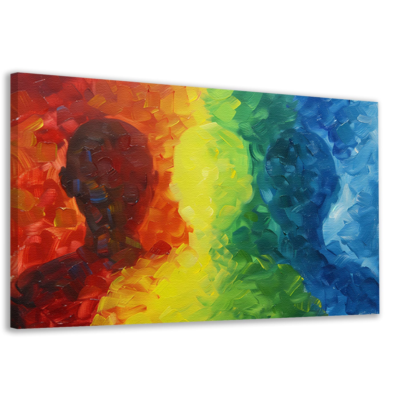 Kleurrijke abstracte silhouetten in dynamisch ontwerp canvas