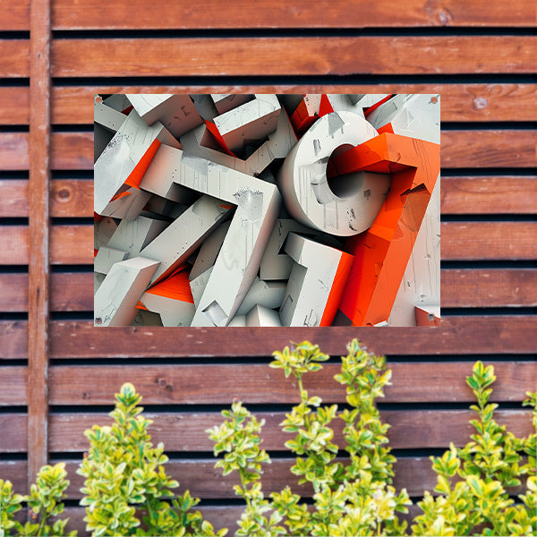 Dynamisch 3D typografie ontwerp met letters tuinposter