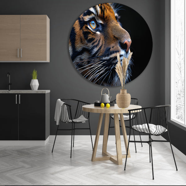Het betoverende oog van de tijger aluminium muurcirkel