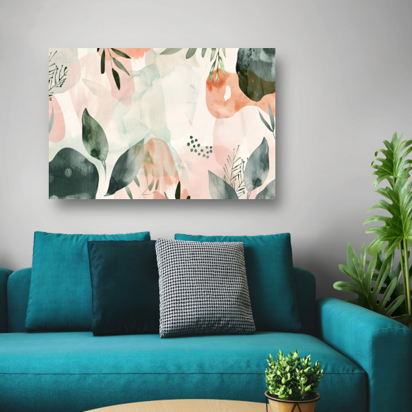 Organische vormen en pasteltinten in harmonie acrylglas