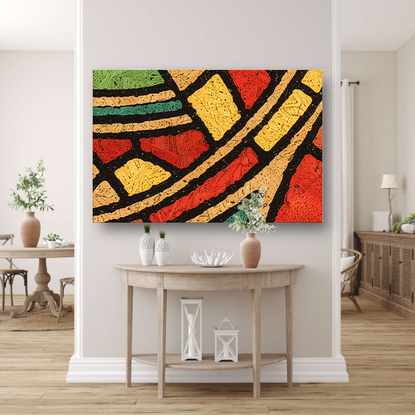 Abstract patroon met kleurrijke geometrische vormenposter