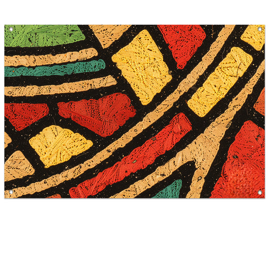 Abstract patroon met kleurrijke geometrische vormen tuinposter