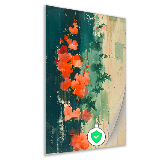 Abstracte expressie van levendige bloemen in natuur poster