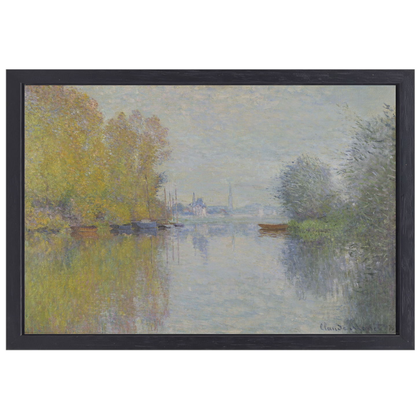 Herfst aan de Seine, Argenteuil - Claude Monet canvas met baklijst