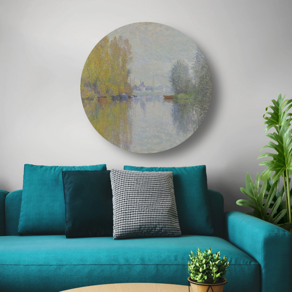 Herfst aan de Seine, Argenteuil - Claude Monet aluminium muurcirkel
