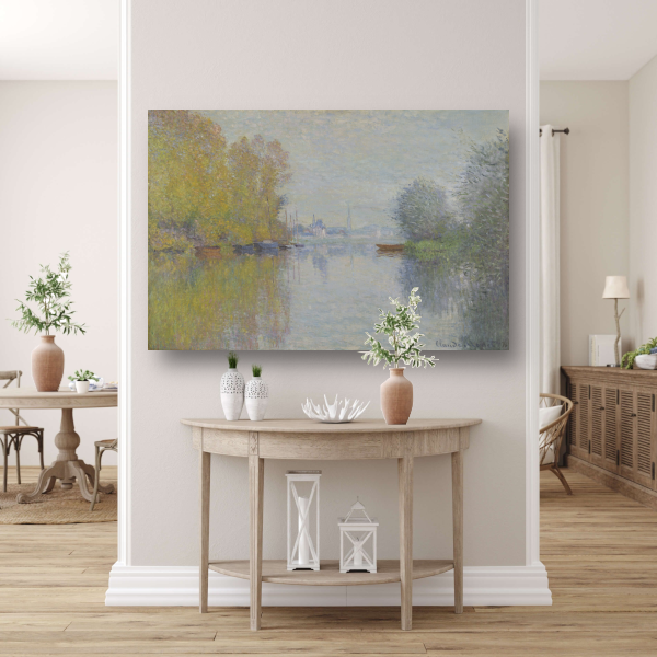 Herfst aan de Seine, Argenteuil - Claude Monet canvas met baklijst