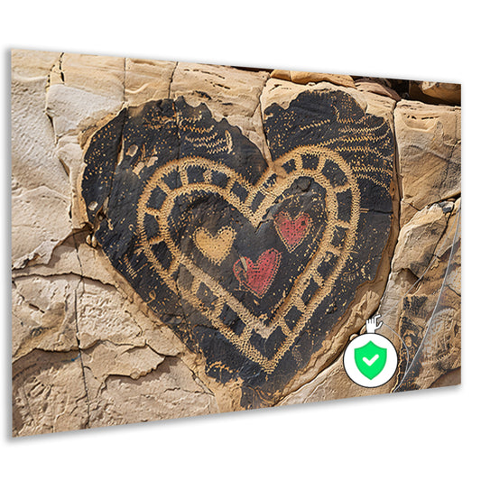 Minimalistisch Hart in Rots poster