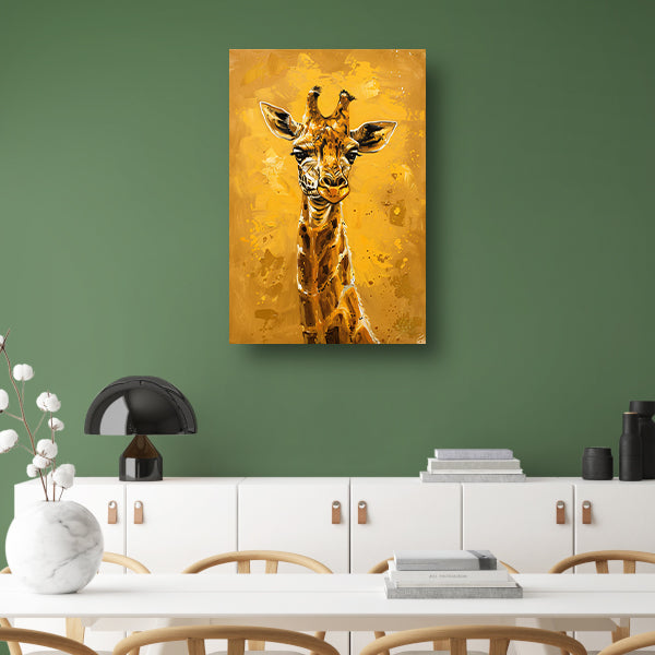 Minimalistisch Giraffe Schilderij voor Modern Interieur poster