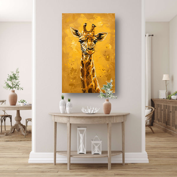 Minimalistisch Giraffe Schilderij voor Modern Interieur poster