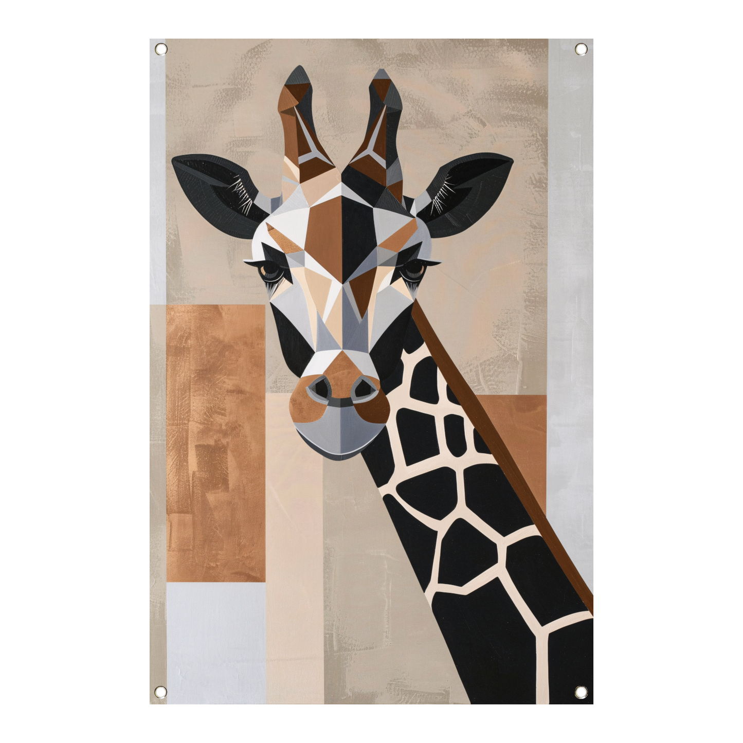 Geometrische giraffe in minimalistische stijl tuinposter