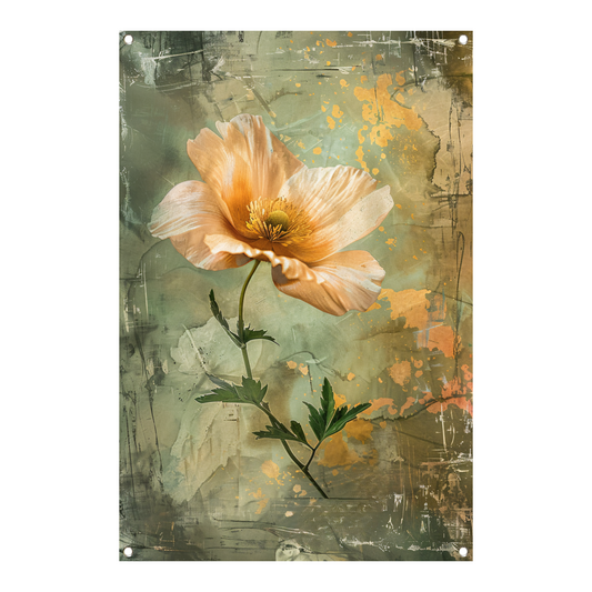 Prachtige bloem met vintage achtergrond tuinposter