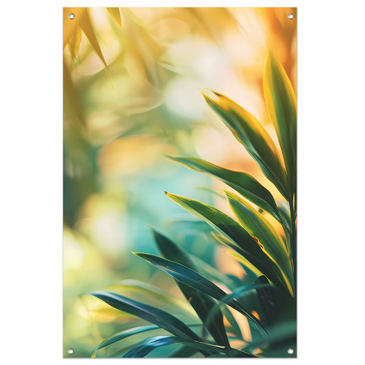 Groene bladeren in warm zonlicht tuinposter